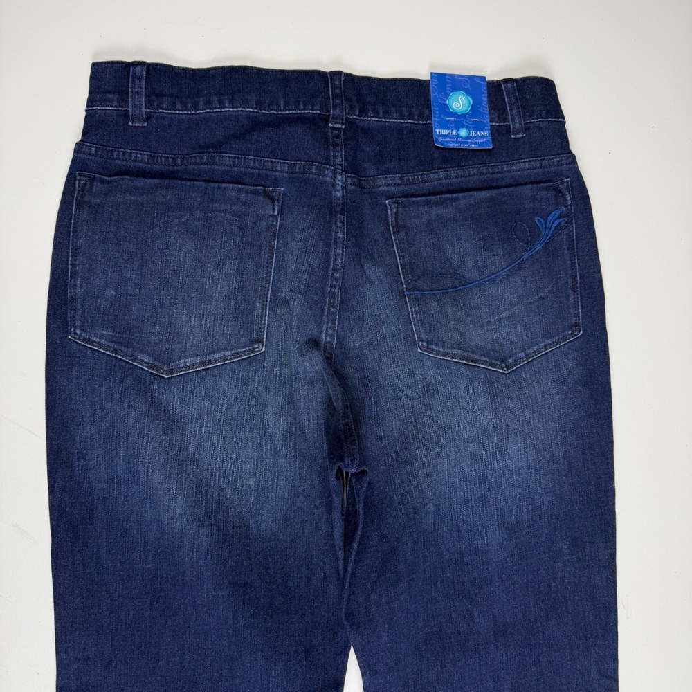 Women’s Dark Blue Straight-Leg Jeans Size 12 - Picture 11 of 13